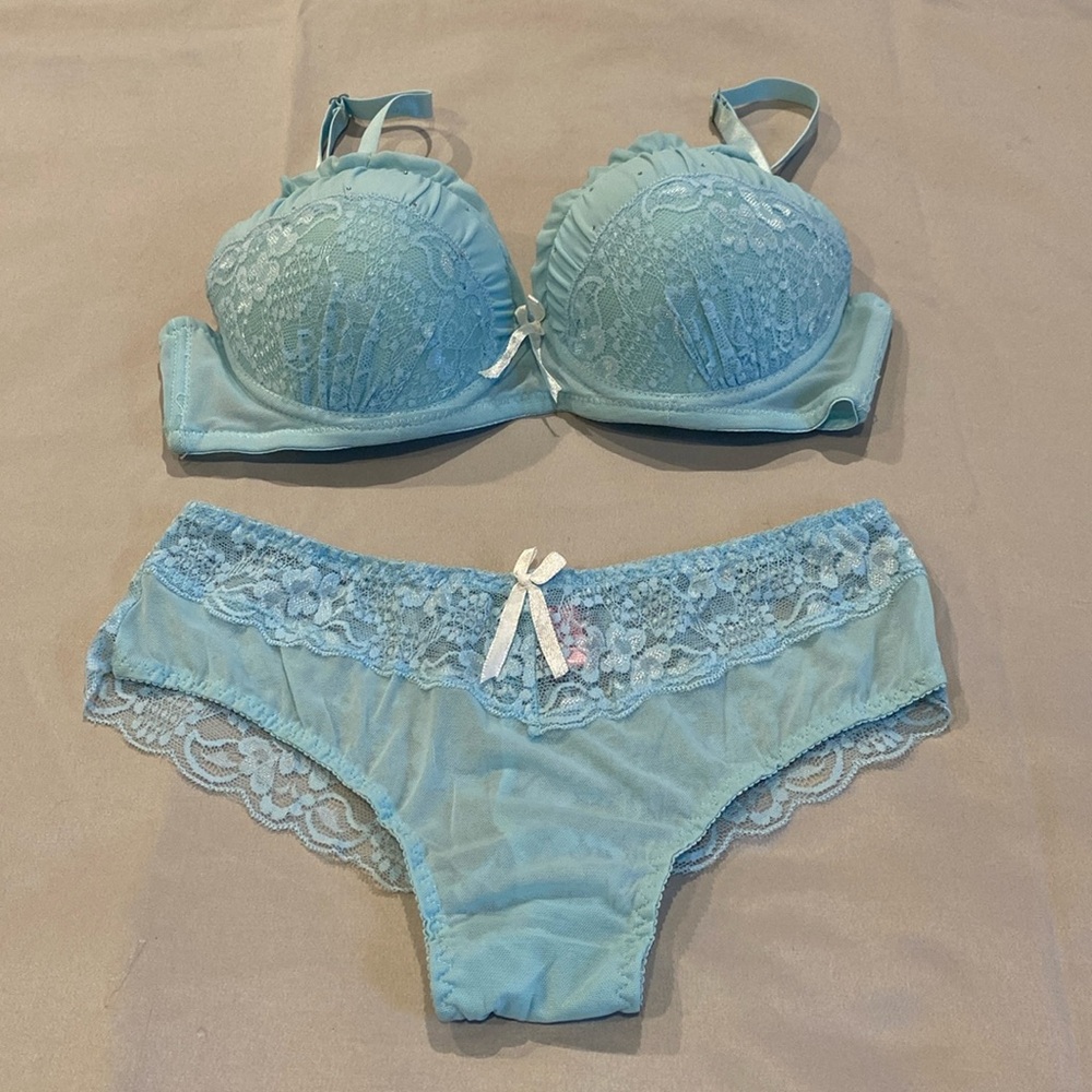 Bra & Pantie Set Baby Blue Size M